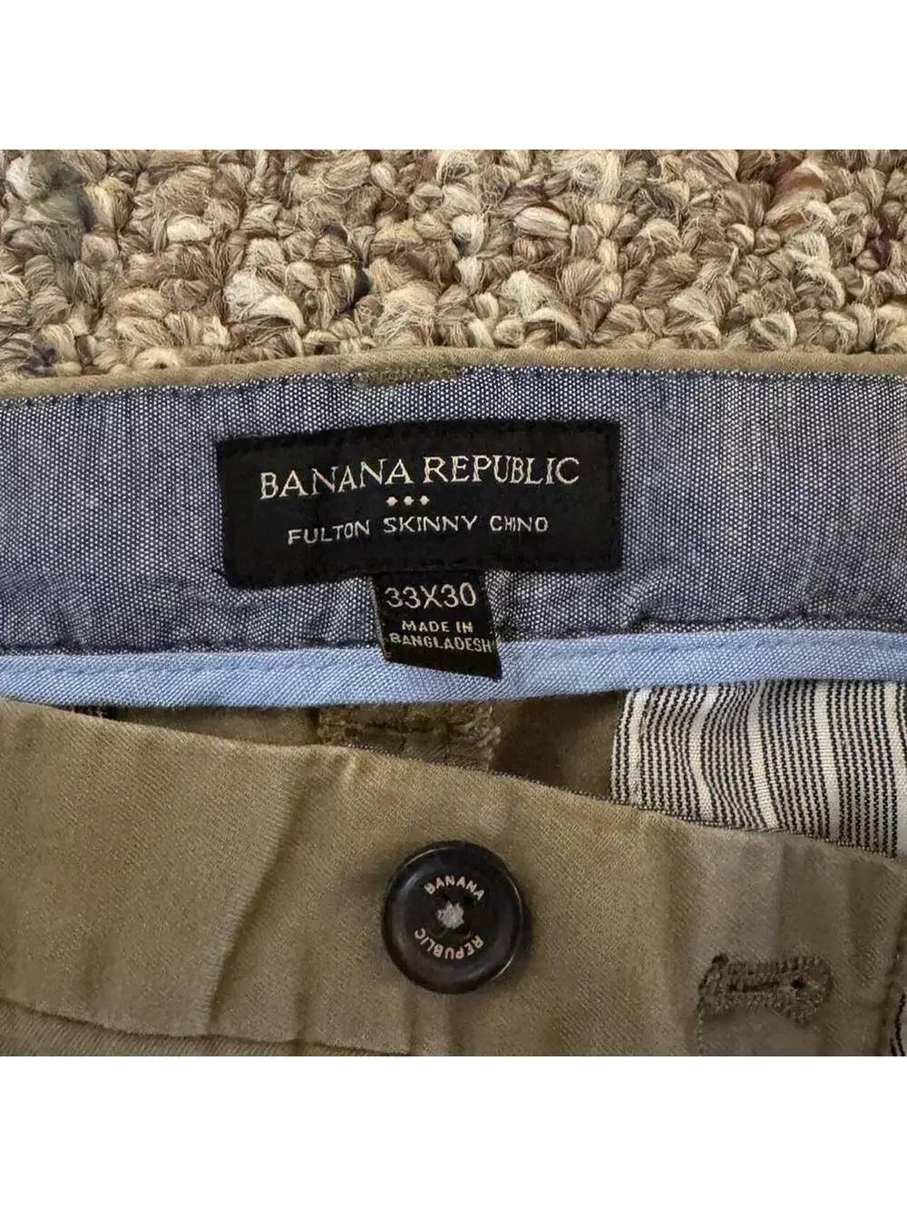 Men’s Banana Republic Fulton Skinny Chino Pants Tan Size 33x30